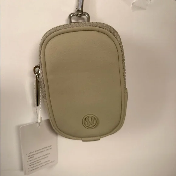 Beige Mini Pouch with Clip - Picture 2 of 2